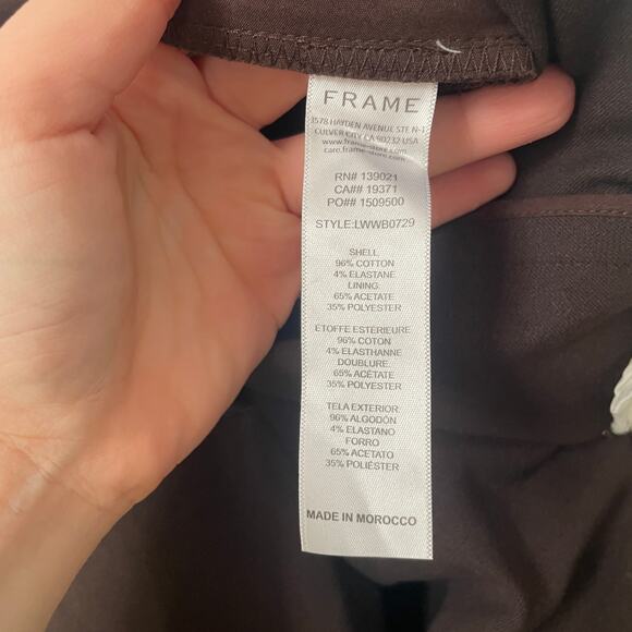 NWOT FRAME Le High Flare Trouser in Americano Chocolate Brown Sz 8 - Picture 9 of 14
